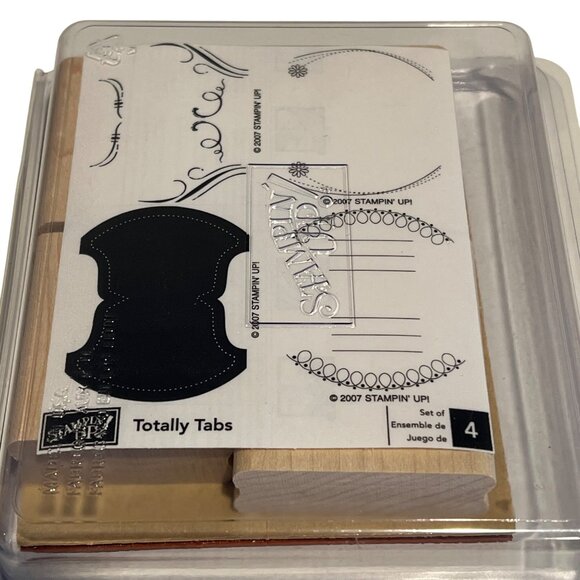 Stampin Up! Totally Tabs Rubber Stamp Set Of 4 For Scrapbooking & Crafting NEW - Picture 1 of 2